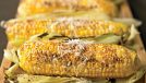 Vegetarian grilled mexican-style corn